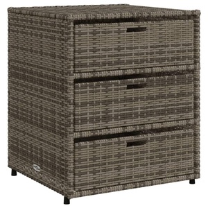 vidaXL, vidaXL Gartenschrank Grau 55x59x69 cm Poly Rattan