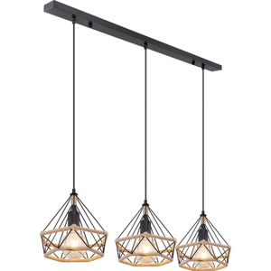 mutoni light, Hängeleuchte Ulleu Metall schwarz matt 3xE27, Hängeleuchte Ulleu Metall schwarz matt 3xE27