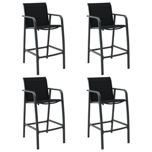 vidaXL, vidaXL Garten-Barstühle 4 Stk. Schwarz Textilene