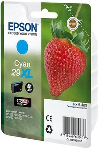 Epson, Original Tintenpatrone XL cyan Epson T299240, Epson E29 Druckerpatronen XL cy - Epson T2992, No. 29XL c, C13T29924020 für z.B. Epson Expression Home XP -235, Epson Expression Home XP -330