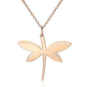 undefined, Ailoria - Libellen-Halskette mit Schmucktäschchen, AILORIA - LIBELLULE Halskette, 50 CM, Roségold