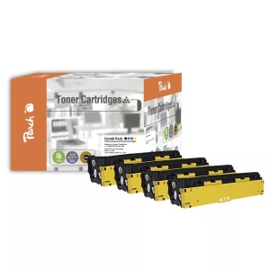 Peach, Peach Spar Pack Tonermodule kompatibel zu HP No. 128A, Peach HP 128 A 4 Toner (bk, c/m/y) ersetzt HP No. 128A, CE320A, CE321A, CE322A, CE323A für z.B. HP Color LaserJet Pro CM 1415 fn