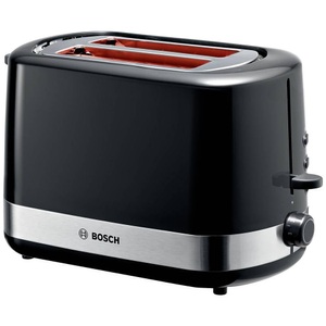 Bosch Haushalt, Bosch Haushalt TAT6A513 Toaster mit Brötchenaufsatz Schwarz, Edelstahl, Bosch Kompakt Toaster, Schwarz, TAT6A513