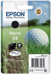 Epson, Original Tintenpatrone schwarz Epson No. 34, T346140, Epson Tintenpatrone, schwarz, T346140, (350 Seiten)