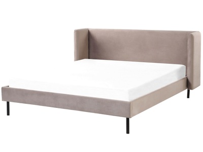 Beliani, Bett mit Lattenrost aus Samtstoff Klassisch ARETTE Bett mit Lattenrost aus Samtstoff Klassisch ARETTE