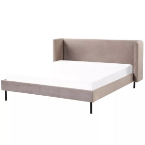 Beliani, Bett mit Lattenrost aus Samtstoff Klassisch ARETTE Bett mit Lattenrost aus Samtstoff Klassisch ARETTE