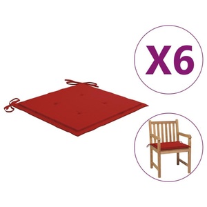 vidaXL, vidaXL Gartenstuhl-Sitzkissen 6 Stk. Rot 50x50x4 cm Stoff, 