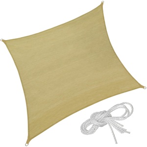 TecTake, Polyethylen Sonnensegel quadratisch Polyethylen Sonnensegel quadratisch, Tectake - Polyethylen Sonnensegel quadratisch, One Size, Beige