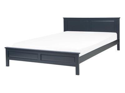 Beliani, Beliani Holzbett dunkelblau Lattenrost 140 x 200 cm OLIVET, Beliani - Bett mit Lattenrost aus Kiefernholz Modern OLIVET, 140x200 cm, Nachtblau
