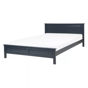 Beliani, Beliani Holzbett dunkelblau Lattenrost 140 x 200 cm OLIVET, Beliani - Bett mit Lattenrost aus Kiefernholz Modern OLIVET, 140x200 cm, Nachtblau