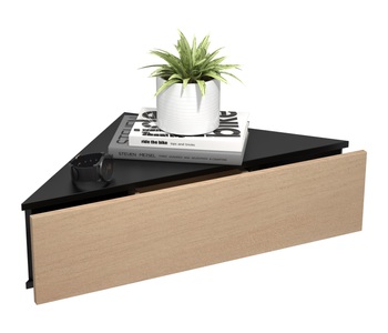 VCM, Holz Wandschublade Nachtschrank Wandboard Eckregal Schublade Konsole Nachttisch Usal S Holz Wandschublade Nachtschrank Wandboard Eckregal Schublade Konsole Nachttisch Usal S, VCM - Holz Wandschublade Nachtschrank Wandboard Eckregal Schublade Konsole Nachttisch Usal S, 60 cm, Schwarz