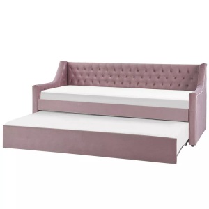 Beliani, Bett mit Lattenrost aus Samtstoff Glamourös MONTARGIS Bett mit Lattenrost aus Samtstoff Glamourös MONTARGIS