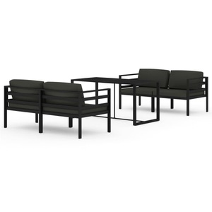 vidaXL, vidaXL 5-tlg. Garten-Lounge-Set mit Kissen Aluminium Anthrazit