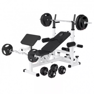 Gorilla sports, Kraftstation Universal Kunststoff-grip 100 Kg Unisex Weiss ONE SIZE, Gorilla Sports - Kraftstation Universal Kunststoff-Grip 100 kg, 180cm, Weiss