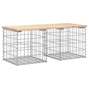 vidaXL, vidaXL Gartenbank aus Gabionen 103x44x42 cm Massivholz Kiefer