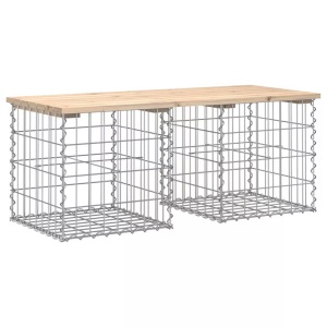 vidaXL, vidaXL Gartenbank aus Gabionen 103x44x42 cm Massivholz Kiefer, vidaXL Gartenbank aus Gabionen 103x44x42 cm Massivholz Kiefer