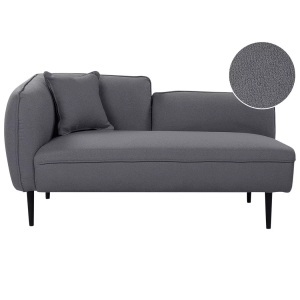 Beliani, Beliani - Chaiselongue aus Bouclé Modern CHEVANNES, One Size, Spacegrau, Beliani - Linksseitige Chaiselounge aus Bouclé Modern CHEVANNES, One Size, Spacegrau