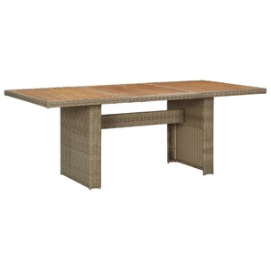 vidaXL, vidaXL Garten-Esstisch Braun 200x100x74 cm Poly Rattan