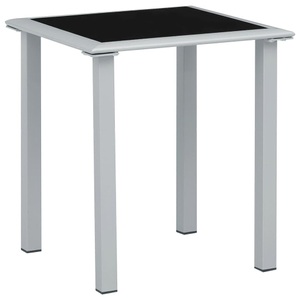 vidaXL, vidaXL Gartentisch Schwarz und Silbern 41x41x45 cm Stahl und Glas