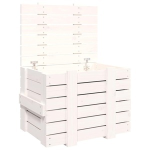 vidaXL, vidaXL Truhe Weiß 58x40,5x42 cm Massivholz Kiefer, vidaXL Truhe Weiß 58x40,5x42 cm Massivholz Kiefer