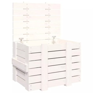 vidaXL, vidaXL Truhe Weiß 58x40,5x42 cm Massivholz Kiefer, vidaXL Truhe Weiß 58x40,5x42 cm Massivholz Kiefer