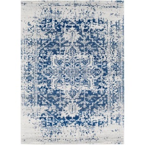 Surya, Surya Teppich »Traditional«, rechteckig, Shabby Chic Effekt; Höhe: 12 mm, Surya Teppich »SYRACUSA«, rechteckig, 12 mm Höhe, Boho Kurzflor Orientteppich, Wohnzimmer, Schlafzimmer, Blau