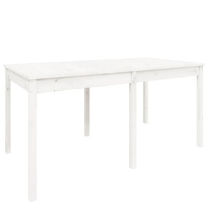 vidaXL, vidaXL Gartentisch Weiß 159,5x82,5x76 cm Massivholz Kiefer