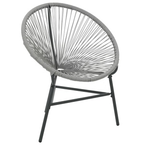 Diverse Hardware, Garten-Mond-Stuhl Poly Rattan Grau, vidaXL Garten-Mondstuhl Poly-Rattan Grau