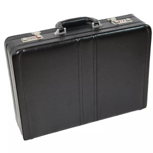 Dermata Lederwaren, Dermata Lederwaren Aktenkoffer 45.5cm aus Rindspaltleder in Schwarz, Dermata Lederwaren - Aktenkoffer 45.5cm aus Rindspaltleder, One Size, Schwarz