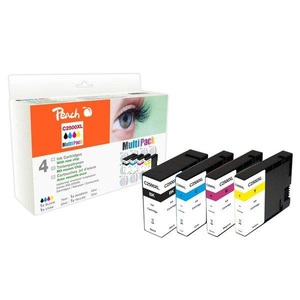 Peach, Peach Spar Pack Tintenpatronen, kompatibel zu Canon PGI-2500 XL, Peach Tintenset Canon PGI-2500 BK, C, M, Y