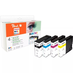 Peach, Peach Spar Pack Tintenpatronen, kompatibel zu Canon PGI-2500 XL, Peach Tintenset Canon PGI-2500 BK, C, M, Y