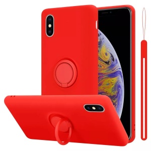 Cadorabo, Hülle für Apple iPhone XS MAX TPU Silikon mit Ring Liquid, Cadorabo - Hülle für Apple iPhone XS MAX TPU Silikon mit Ring Liquid, Rot