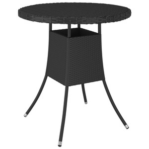 vidaXL, vidaXL Gartentisch Schwarz 70x70x73 cm Poly Rattan, vidaXL Gartentisch Schwarz 70x70x73 cm Poly Rattan
