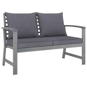 vidaXL, vidaXL Gartenbank 120 cm mit Dunkelgrauen Kissen Massivholz Akazie, vidaXL Gartenbank 120 cm mit Dunkelgrauen Kissen Massivholz Akazie