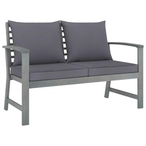 vidaXL, vidaXL Gartenbank 120 cm mit Dunkelgrauen Kissen Massivholz Akazie