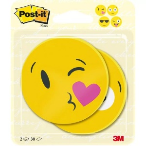 POST-IT, POST-IT Notes Gesicht 70x70mm BC-2030-EMO-EU gelb 2x30 Blatt, 3M Post-it Die-Cut Emoij, 70mm x 70mm, gelb, BC-2030-EMO-EU, (2 x 30 Blatt)