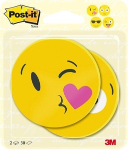 POST-IT, POST-IT Notes Gesicht 70x70mm BC-2030-EMO-EU gelb 2x30 Blatt, 3M Post-it Die-Cut Emoij, 70mm x 70mm, gelb, BC-2030-EMO-EU, (2 x 30 Blatt)