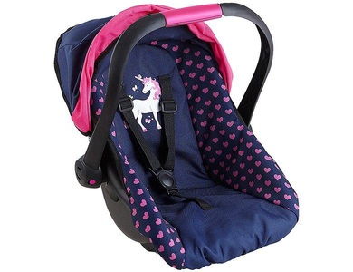 Bayer Design, Puppen-Autositz mit Dach, Puppenzubehör, Bayer Puppen Autositz »blau/pink Einhorn«, mit Dach