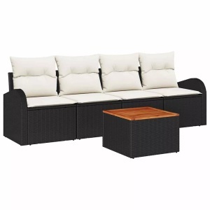 vidaXL, VidaXL - Modulares sofa poly-rattan, One Size, Schwarz