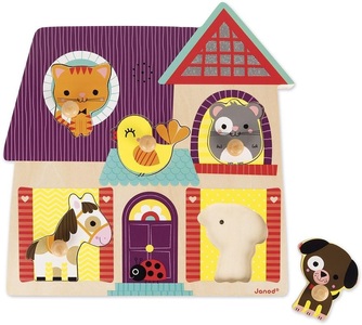 Janod, Janod Musik-Puzzle MEINE KLEINEN FREUNDE 5-teilig, Janod - Soundpuzzle kleine Freunde, 5 Teile, Multicolor