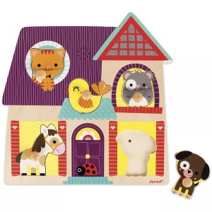 Janod, Janod Musik-Puzzle MEINE KLEINEN FREUNDE 5-teilig, Janod - Soundpuzzle kleine Freunde, 5 Teile, Multicolor