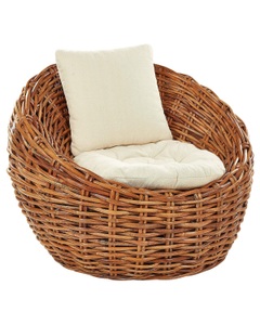 Beliani, Gartenstuhl aus Rattan Modern LERICI Gartenstuhl aus Rattan Modern LERICI, Beliani - Gartenstuhl aus Rattan Boho LERICI, One Size, Nude