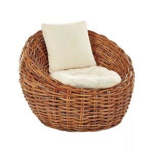 Beliani, Gartenstuhl aus Rattan Modern LERICI Gartenstuhl aus Rattan Modern LERICI, Beliani - Gartenstuhl aus Rattan Boho LERICI, One Size, Nude