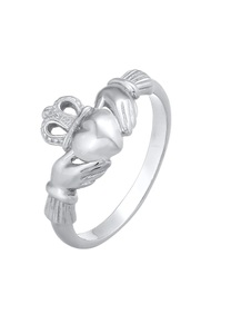 Elli, Ring Claddagh Herz Krone Königlich Damen Silber 54mm, Elli - Ring Claddagh Herz Krone Königlich, 54mm, Silber
