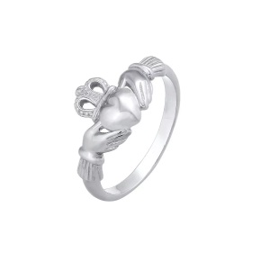 Elli, Ring Claddagh Herz Krone Königlich Damen Silber 54mm, Elli - Ring Claddagh Herz Krone Königlich, 54mm, Silber