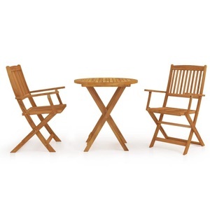 vidaXL, vidaXL 3-tlg. Garten-Essgruppe Klappbar Massivholz Akazie, vidaXL 3-tlg. Garten-Essgruppe Klappbar Massivholz Akazie