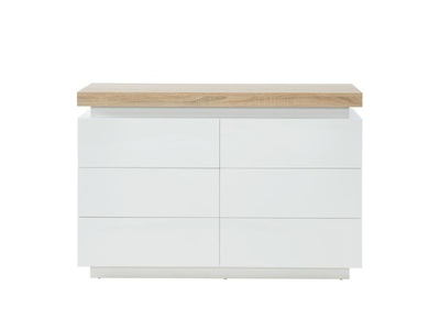 Vente-unique, Kommode mit LEDBeleuchtung 6 Schubladen MDF Eichefarben HALO II Kommode mit LEDBeleuchtung 6 Schubladen MDF Eichefarben HALO II, 