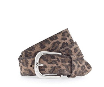 VANZETTI, Ledergürtel, Vanzetti Ledergürtel, mit dunklen Airbrushkanten, Animal-Print, schlichte Dornschliesse