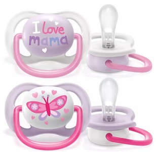 Avent, Avent - ultra air Schnuller - SCF080/02, Philips Avent Ultra Air Schnuller 0-6M Girl Schmetterling (2 Stk)