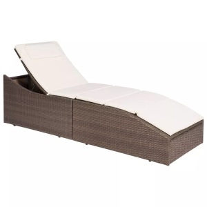 Diverse Hardware, Sonnenliege mit Polsterauflage Poly Rattan Braun, vidaXL Sonnenliege mit Polsterauflage Poly Rattan Braun